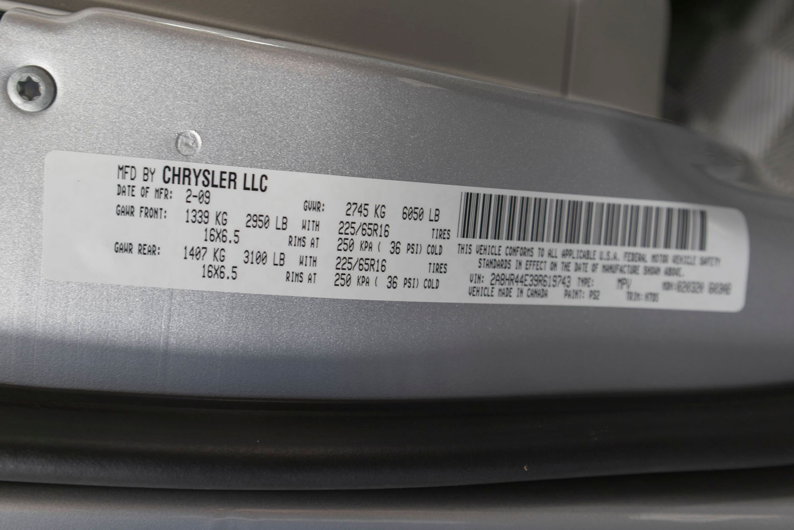 Chrysler Town And Country LX 2009 - Image 2